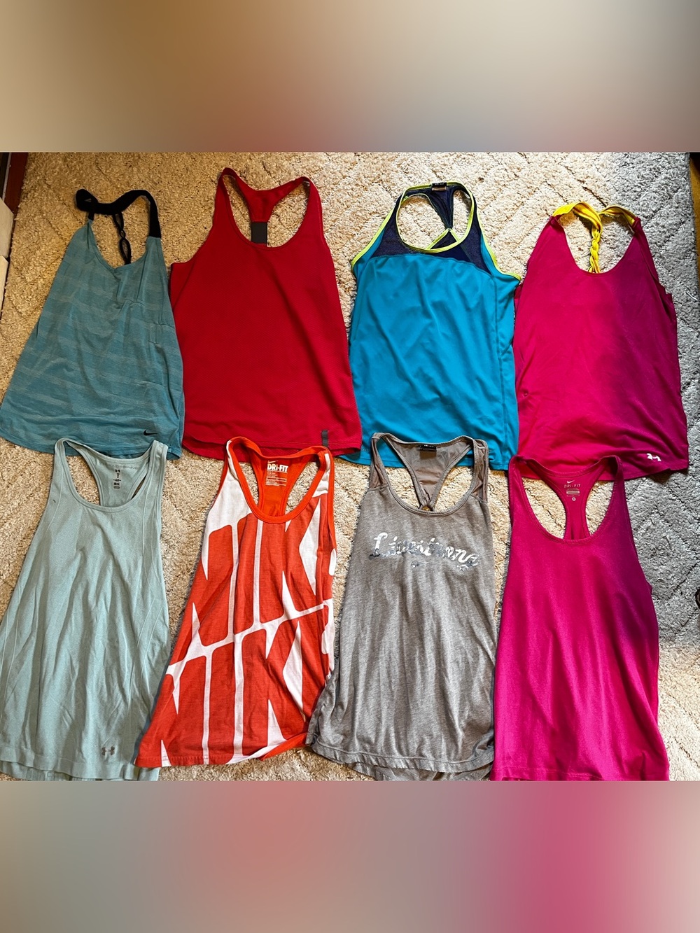Women’s athletic Racerback Tank Top lot. All Nike under Armour Mixed Colors med